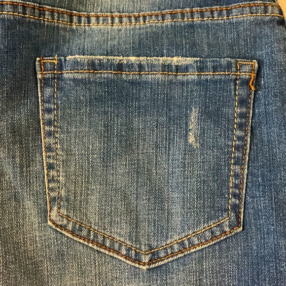 Time & Tru short blue Jean bottoms s true medium wash denim summer fringe sz 6 - Picture 7 of 15